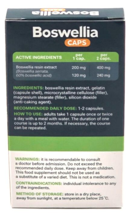 Instruktioune fir de Gebrauch Boswellia